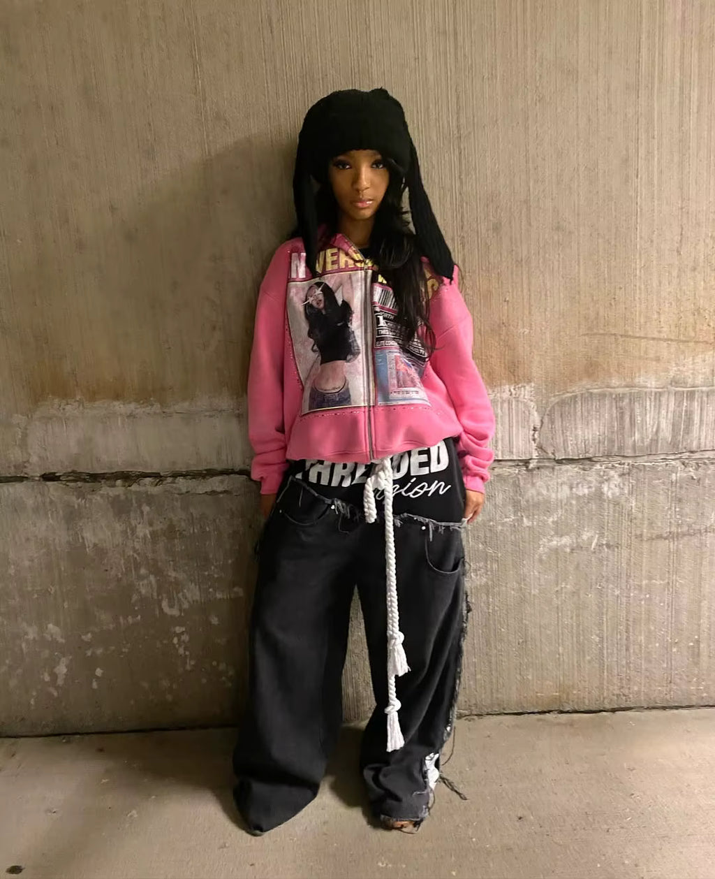 CROPPED VERSAILLES ZIP HOODIE