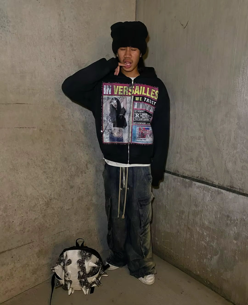CROPPED VERSAILLES ZIP HOODIE
