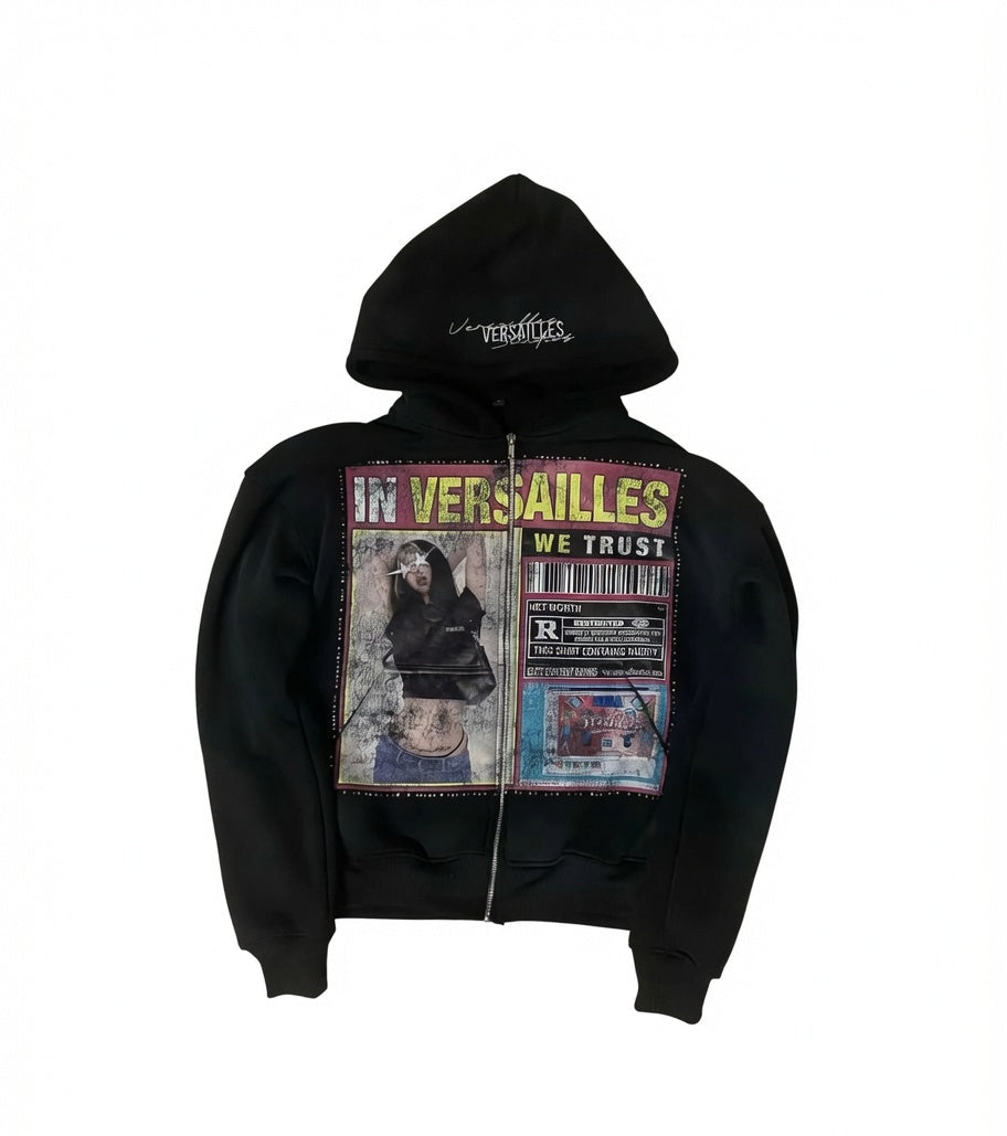 CROPPED VERSAILLES ZIP HOODIE